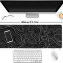 2 x Long Gaming Mouse Pad Extended Anime Large Desk Pad with Non-Slip Base Full Keyboard Mat with Stitched Edges for Gaming and Office 31.5 x 11.8 inches (Black Geometry)