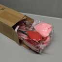 Valentine's Day Heart Flower Bouquet Set of 10 Felt Red and Pink Hearts Picks with Ribbon Bow 16 Inch Valentine Picks for Wedding Anniversary Mother's Day Holiday Party Home Crafts Supplies