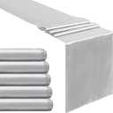 B-COOL Silver Table Runner Satin Table Runners Wedding Table Runner Silk Smooth Fabric for Wedding Spring Party Decorations 5 Packs 12x108 inch