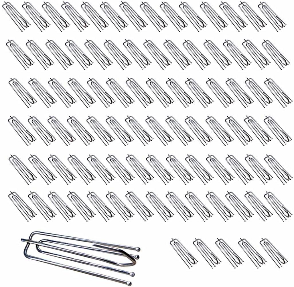 90PCS Stainless Steel Curtain Pleat Hooks,Drapery Hook and Pin for Pleated Drapes 4 Prongs Pinch Pleat Hook Clips,Traverse Pleater 4 End Curtain Hangers for Window Door Bathroom Curtain (2.7" x 1" x 0.6")