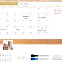 ARCOBIS Calendar Whiteboard with Cork Board, 36"x24" Wood Frame Dry Erase Calendar for Wall, Magnetic Monthly Combination Board for Home, Office, School, Kitchen, Beige