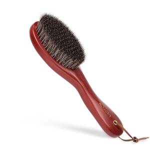 VASSON Clothes Brush, Pure Horse Bristle Garment Brush Removes Lint, Pet Hair, and debris from Jackets, Hats, Hoods, Couch - Solid Beech Wood Handle