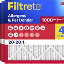 Filtrete 20x20x1 Air Filter, MERV 11, MPR 1000, Allergens & Pet Dander, 3-Month AC and Furnace Filters, Cleaner Air, Reliable Airflow, 1 HVAC Filter (Actual Size 19.68 x 19.68 x 0.81 in)
