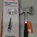 KITEXPERT Meat Tenderizer Hammer with Comfortable-Grip Handle, Dual-side Mallet for Kitchen, Heavy Duty Pounder For Tenderizing Steak, Beef and Fish (Silver)