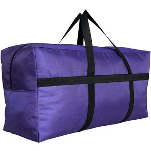 Extra Large Storage Duffle Bag with Zippers and Handles, Big Foldable Duffle Bag for Travel (Purple)