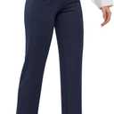 Womens Dress Pants 27"/29"/31" 2025 Fall Straight Leg Yoga Pants, Stretchy Slacks for Work Business with Pockets (Medium, Navy Blue)