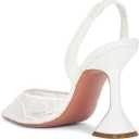 Slingback Mesh Mule Heels for Women with 3.75 Inches Heel (10, White)