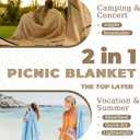 Genovega 2 in 1 Extra Large Rug Outdoor Picnic Blanket Waterproof Woven Boho Mat Giant Beach Towel Travel Essential Yoga Accessories Park Patio Lawn Garden Ground Music Festival Concert Must Have