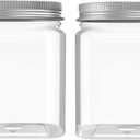 MANSHU 6 Pack 24 Oz Clear plastic jar, Refillable Kitchen Storage Containers, For Kitchen & Household, Aluminum cap.