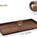 30 x 15 Inches Large Rectangle Black Walnut Wood Ottoman Tray, Serve Tea, Coffee Classic Wooden Decorative Walnut Serving Tray