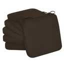 Cozyide Chair Cushions for Dining Chairs, Square Chair Pads with Ties and Non-Slip Bottom, Kitchen Chair Cushions 6 Pack, 16" x 16" x 2", Blue