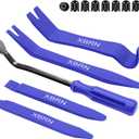 Auto Trim Removal Tool Kit,13 Pcs Car Panel Door Window Tools Kit,Auto Clip Fastener Remover Pry Tool Set Blue