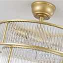 20 Inch Gold Ceiling Fan with Lights, Caged Fandelier, Crystal Fan, Farmhouse & Modern, APP & Remote Control, 6 Speeds, Reversible, Ultra Quiet, Energy Efficient for Bedroom, Nursery, Dining Room