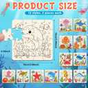 24 Pack Under the Sea Color Your Own Wooden Jigsaw Puzzles for Kids Ocean Coloring Puzzles Bulk DIY Jigsaw Party Favors Gifts Exchange Classroom Activities Home Educational Game Toy
