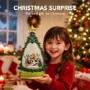 Christmas Snow Globes, Lighted Christmas Tree Glittering Water Snow Globe Lantern with Light & 8 Music for Xmas Decorations Gift - Santa Claus