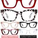 CCVOO 2.0 Stylish Reading Glasses for Women, Stylish Eyeglasses, Blue Light Readers for Women, Cheaters, (A7 Runway Rouge)
