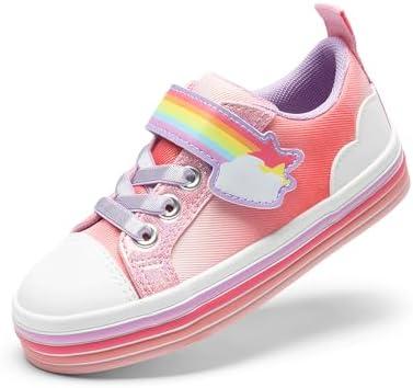 DREAM PAIRS Toddler Girls Shoes Rainbow Sneakers Casual School Walking Hook and Loop Footwear for Toddler/Little Kids 13