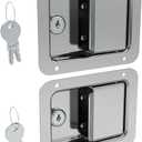 TCH Hardware 2-Pack Stainless Steel Paddle Slam Latch with Lock & Key - Flush Single Point Handle for Door Trailer RV Jeep