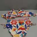 Blooming Jelly Womens High Waisted Bikini Sets Drawstring Tummy Control Swimsuits Crisscross Tie Back Bathing Suit (Small, Multicolor)