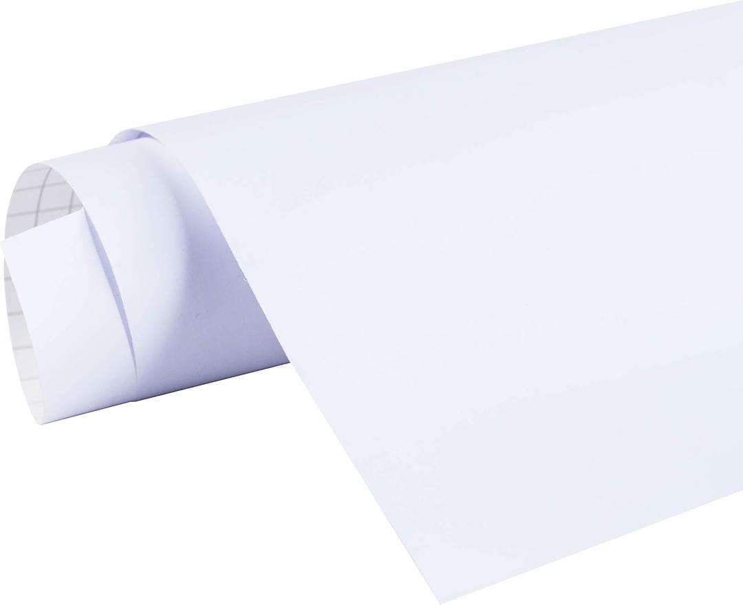 24" x 100 ft Roll of Matte White Repositionable Adhesive-Backed Vinyl for Craft Cutters, Punches and Vinyl Sign Cutters