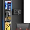 Fireproof Wall Safes Between the Studs 16" Centers, 22.05" Tall Security Cabinet Wall Safe with Digital Keypad and Removable Shelves, in Wall Hidden Fire Safe for Money, Pistols, Documents, Passport