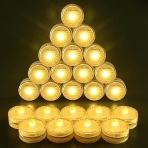 HL Submersible LED Light,Warm White Small LED Light,100 Hours Waterproof Flameless Led Lights Battery Powered for Wedding Home Vase Festival Party Decoration 21pcs (Built-in 48 Batteries)