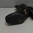 IDIFU Women's Aliza Fashion Square Toe Short Boots Side Zipper Low Block Heel Ankle Booties(Black Pu, 5.5 M US)