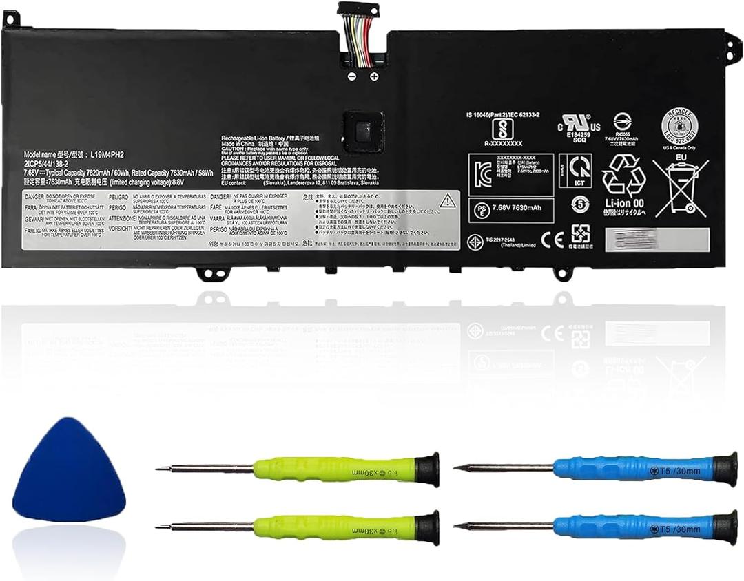 L19M4PH2 5B10Z33896 L19C4PH2 5B10Z33895 Battery Replacement for Lenovo Yoga 9-14ITL5 Yoga 9i (14inch) 2-in-1 Series 7.68V 60Wh 7630mAh