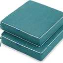 MIULEE 22 x 22 x 3 Inch Outdoor Chair Cushions,Waterproof Seat Cushions for Patio Furniture Garden with Ties Patio Chair Cushions Set of 2,Turquoise