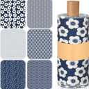 Redbaker 30 Pcs Reusable Paper Towels Rolls Kitchen Towels Bulk Washable Paperless Cloth Cotton Hand Napkins with Cardboard Reusable Napkins for Kitchen Bathroom (Geometric Style)