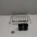 GSlife Expandable in Sink Dish Drying Rack - Capacity Adjustable Stainless Steel Over The Sink Dish Drainer with Lock Knob and Utensil Holder for Kitchen Sink, 10.8"~17.9" L x 12.7" W, Silver (Medium)