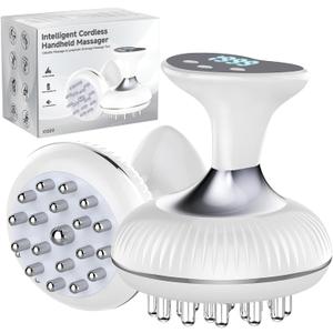 Lymphatic Drainage Massager & Anti Cellulite Massage Tool, Helps Reduce Stretch Marks & Cellulite, for Legs, Arms & Belly, Body Sculpting Machine with Microcurrent & Light & Heat & Vibration (White & Nicke)
