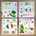 Iconikal 91-Piece Gel Window Clings St. Patrick's Day - Reusable Shamrock Leprechaun Four Leaf Clover Irish Decorations