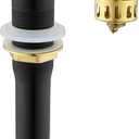 Pop up Sink Drain Stopper for Bathroom Vessel Vanity Sink Art Basin Matte Black, Small Cap Without Overflow, Metal Pop-up Drain Strainer with Detachable Basket Stopper