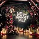 Large Will You Marry Me? Neon Sign Custom Wedding Neon Sign for Marriage Proposal Home Wall Decor Wedding Party w edding Backdrop Decor Personalized Gift Neon Lights Event Decorate. Size:23X17.5inches-Warm white