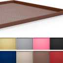 Hubulk Dog Feeding Mat, 100% Waterproof BPA Free Silicone Pet Food and Water Bowl Placemat, Dishwasher, High Raised Edge to Prevent Spills, Nonslip Tray to Stop Messes on Floor（19"x12"x0.5", Brown）