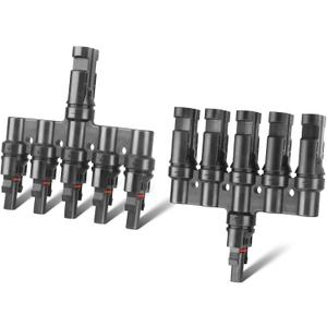 Solar Panel Connector 5 to 1 Solar Y Branch Solar Panel Splitter 5 Way Y Branch Solar Panel Parallel Connectors for Parallel Connection Solar Panels (1 Pair 5 to 1)