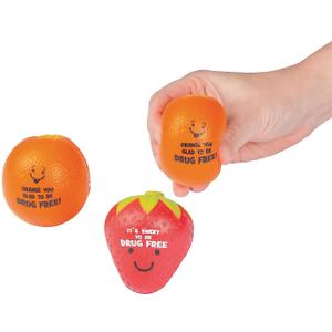 Fun Express Red Ribbon Drug Free Character Stress Balls Toys (Set of 12) Drug Awareness Supplies