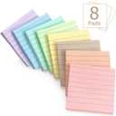 Eastern Wolf Lined Sticky Notes, 3x3 Inch, 8 Pack, Light Colors, 640 Sheets | Premium Self-Adhesive Notepads, for Office, School & Home Use, Easy to Use, Reusable & Removable