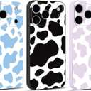 3 Pack Cute Cow Print Girls Woman Phone Case for iPhone 17 Pro Max 6.9", Aesthetic Pattern Design Funda Matte Soft Slim Shockproof TPU Bumper Cover Funda