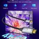 USB-C to HDMI Cable 6Ft [4K@60Hz] High-Speed USB Type C to HDMI 2.0 Braided Cord (Thunderbolt 3/4 Compatible) for iPhone 15 Series, MacBook Pro/Air, iPad Pro, Galaxy S8 to S23