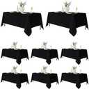 Fitable 6 Pack Table Cloth Rectangle Table: Stain and Wrinkle Resistant Tablecloth Rectangular, Washable Polyester Tablecloths for Wedding Party Dining Banquet Event Catering(Black, 70x120 Inch)