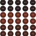 30Pcs Classic Wooden Buttons, 1-1/2 inch(38mm) 2 Hole Round Wood Sewing Button DIY Crafts Wood Button for Sewing DIY Craft Clothing, 3 Colors