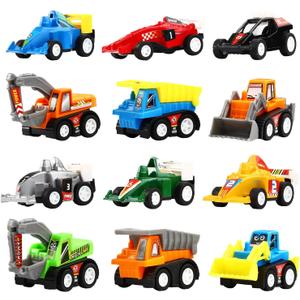 Yeonha Toys Pull Back Vehicles, 11 Pack Mini Assorted Construction Vehicles and Race Car Toy for Kids and Toddlers