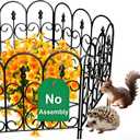 AMAGABELI GARDEN & HOME 5 Panels 32in(H)10ft(L) Decorative Garden Fences and Borders for Dogs No Dig Rustproof Metal Fence Panels Garden Edging Border Animal Barrier Fencing for Flower Beds Black