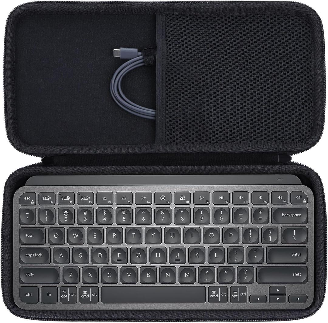 Hard Carry Case Compatible with Logitech MX Keys Mini Minimalist Illuminated Keyboard (Graphite Case)