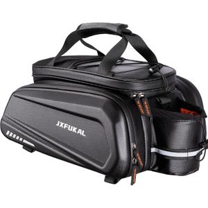 JXFUKAL Bike Bags for Bicycle Rear rack - 40L Hard Shell Waterproof Bike Ebike Trunk Pannier Saddle Seat Bag Carrier with Reflector, Rain Cover & Shoulder Strap for Commuter Travel Outdoor