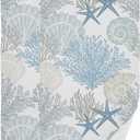 2 Pack Nautical Coastal Hand Towels Soft Absorbent Blue White Coral Starfish Seashell Beach Themed Bathroom Decor Guest Face Bath Towels,Decorative Ocean Towels for Bathroom,Kitchen 14"x28"