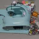 Sewing Machine for Beginners with Expansion Table Foot Pedal 42Pcs Sewing kit Finger Guard & Light Mini Small Portable Sewing Machines 2-Thread 2-Speed 2-Switches for Kids Ages 8-12 White and Grey