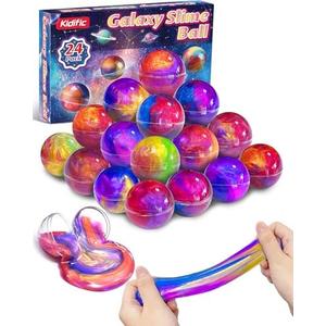 23 Pack Galaxy Slime Party Favors, Non-Sticky, Stress Relief Treasure Box Toys for Classroom Prizes Party Supplies, Student Gifts Goodie Bags Stocking Stuffers for Kids Boys Girls 4-8, 8-12